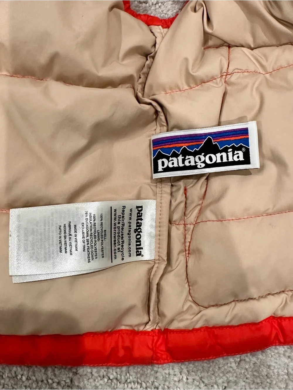 Patagonia toddler Red & Blue Puffer Vest